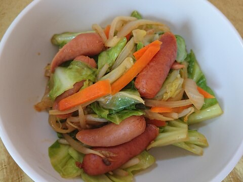 ウインナーと野菜のカレー風味炒め